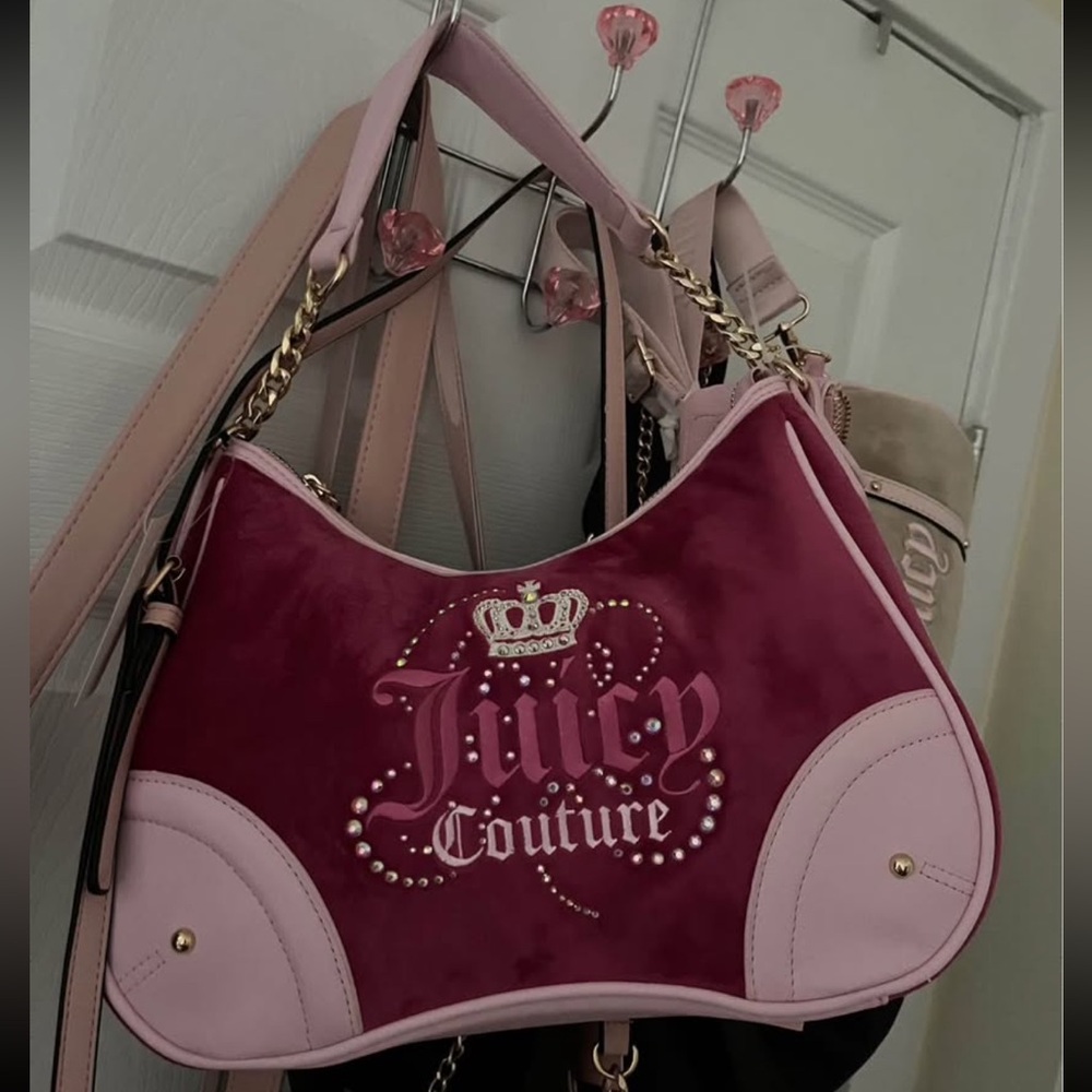 Juicy Couture Fuchsia and Light Pink Shoulder Bag